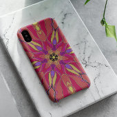 Cartoon Mandala Bloem Roze Geel en Paars Case-Mate iPhone Case