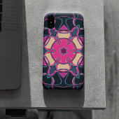 Cartoon Mandala Bloem Roze Geel en Zwart Case-Mate iPhone Case