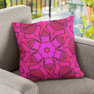 Cartoon Mandala Bloem Roze Kussen