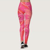 Cartoon Mandala Bloem Roze Leggings (Achterkant)
