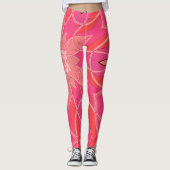 Cartoon Mandala Bloem Roze Leggings (Voorkant)