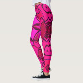 Cartoon Mandala Bloem Roze Leggings (Links)