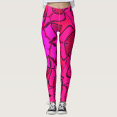 Cartoon Mandala Bloem Roze Leggings (Voorkant)