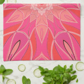 Cartoon Mandala Bloem Roze Theedoek (Gevouwen)
