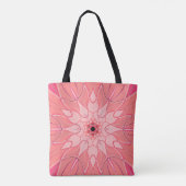 Cartoon Mandala Bloem Roze Tote Bag (Achterkant)