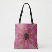 Cartoon Mandala Bloem Roze Tote Bag (Voorkant)