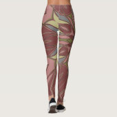 Cartoon Mandala Bloemroze en geel Leggings (Achterkant)