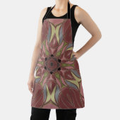 Cartoon Mandala Bloemroze en geel Schort (Insitu)