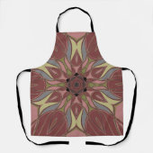 Cartoon Mandala Bloemroze en geel Schort (Voorkant)