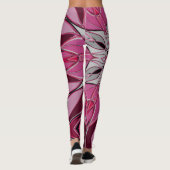 Cartoon Mandala Bloemroze en wit Leggings (Achterkant)
