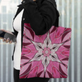 Cartoon Mandala Bloemroze en wit Tote Bag