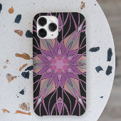Cartoon Mandala Flower Black Paars en roze Case-Mate iPhone Case