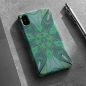 Cartoon Mandala Flower Blue en Green Case-Mate iPhone Case
