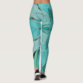 Cartoon Mandala Flower Blue en Green Leggings (Achterkant)