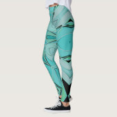 Cartoon Mandala Flower Blue en Green Leggings (Links)