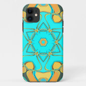 Cartoon Mandala Flower Blue en Oranje Case-Mate iPhone Case (Achterkant)