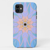 Cartoon Mandala Flower Blue en Yellow Case-Mate iPhone Case (Achterkant)