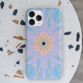 Cartoon Mandala Flower Blue en Yellow Case-Mate iPhone Case