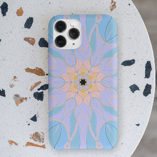 Cartoon Mandala Flower Blue en Yellow Case-Mate iPhone Case