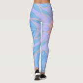 Cartoon Mandala Flower Blue en Yellow Leggings (Achterkant)