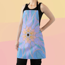 Cartoon Mandala Flower Blue en Yellow Schort