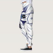 Cartoon Mandala Flower Blue Paars and White Leggings (Links)