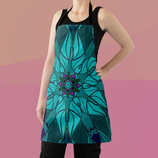 Cartoon Mandala Flower Blue Schort