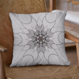 Cartoon Mandala Flower Gray Kussen