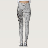 Cartoon Mandala Flower Gray Leggings (Voorkant)