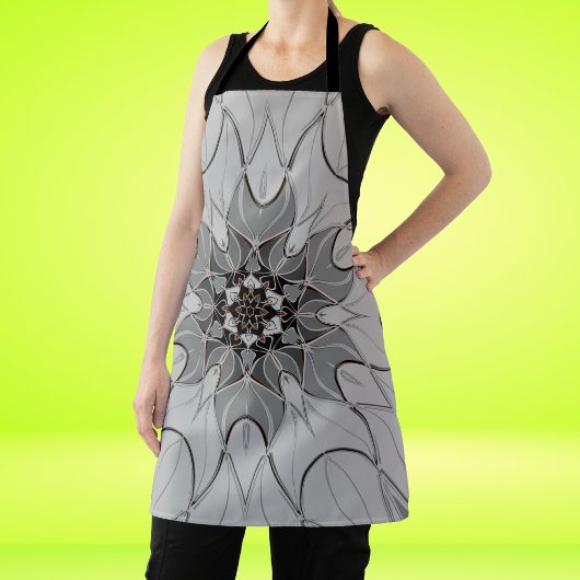 Cartoon Mandala Flower Gray Schort