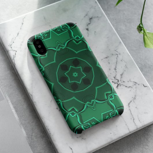 Cartoon Mandala Flower Green Case-Mate iPhone Case