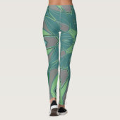 Cartoon Mandala Flower Green en Blue Leggings (Achterkant)