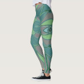 Cartoon Mandala Flower Green en Blue Leggings (Links)