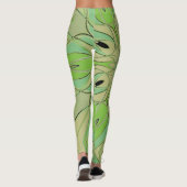 Cartoon Mandala Flower Green en Blue Leggings (Achterkant)