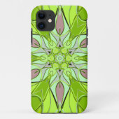 Cartoon Mandala Flower Green en roze Case-Mate iPhone Case (Achterkant)