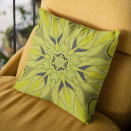 Cartoon Mandala Flower Green Kussen