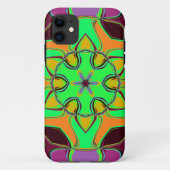 Cartoon Mandala Flower Green Oranje en Paars Case-Mate iPhone Case (Achterkant)