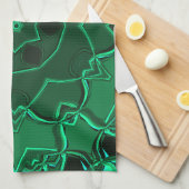 Cartoon Mandala Flower Green Theedoek (Quarter Fold)