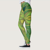 Cartoon Mandala Flower Green Yellow and Blue Leggings (Links)