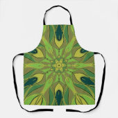 Cartoon Mandala Flower Green Yellow and Blue Schort (Voorkant)