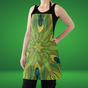 Cartoon Mandala Flower Green Yellow and Blue Schort