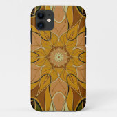 Cartoon Mandala Flower Oranje and Green Case-Mate iPhone Case (Achterkant)