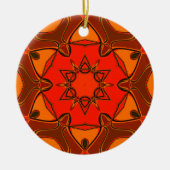Cartoon Mandala Flower Oranje Keramisch Ornament (Voorkant)