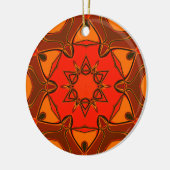 Cartoon Mandala Flower Oranje Keramisch Ornament (Links)