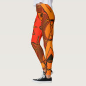 Cartoon Mandala Flower Oranje Leggings (Links)