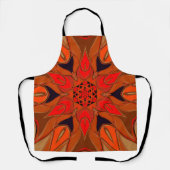 Cartoon Mandala Flower Oranje Schort (Voorkant)