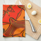 Cartoon Mandala Flower Oranje Theedoek (Quarter Fold)