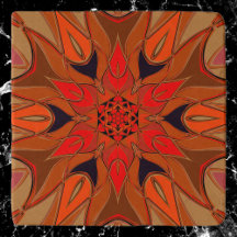 Cartoon Mandala Flower Oranje