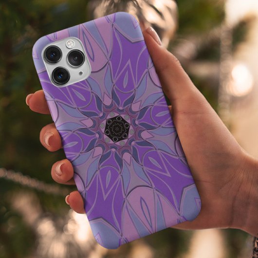 Cartoon Mandala Flower Paars Pink and Blue Case-Mate iPhone Case