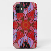 Cartoon Mandala Flower Red Blue en roze Case-Mate iPhone Case (Achterkant)